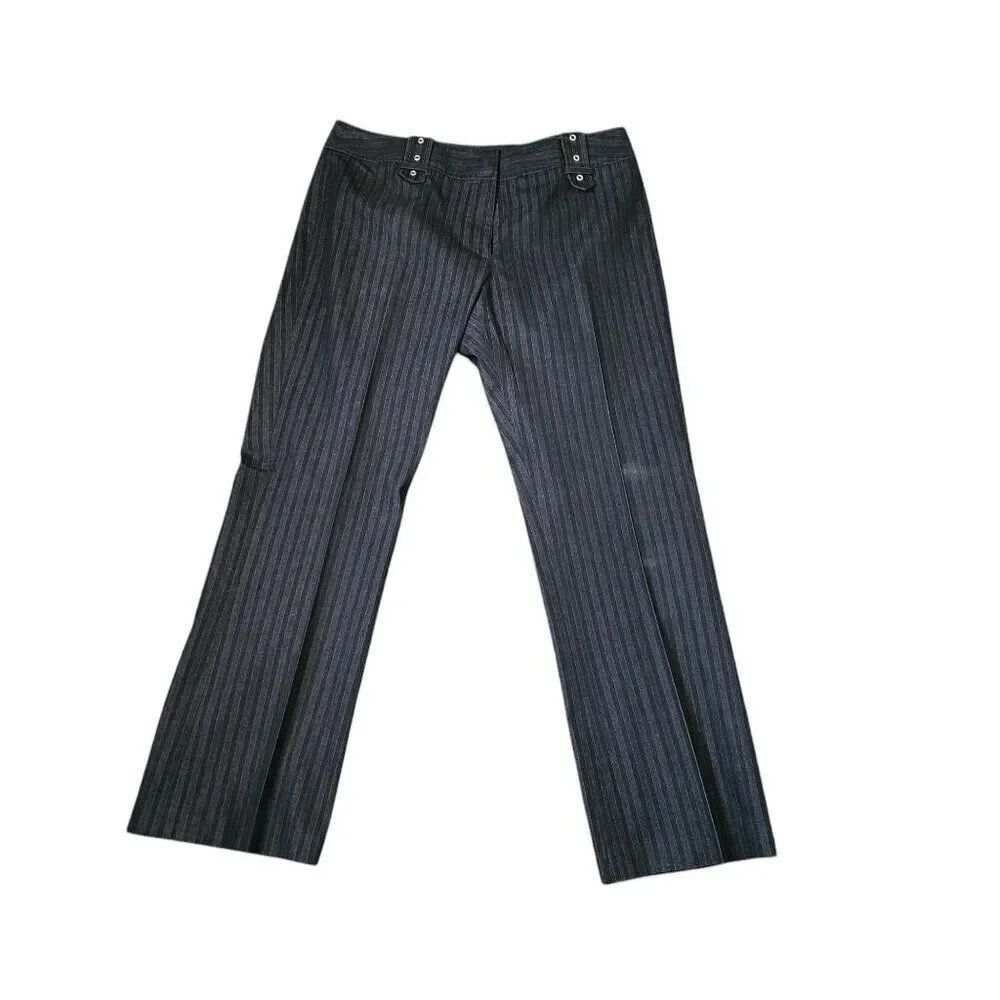 Willi Smith Pinstripe Straight Leg Office Trouser Pants Womens Size 14 Gray